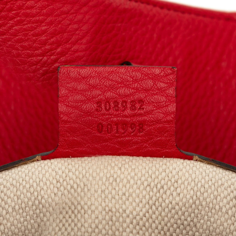 GUCCI Authentic Red Leather Shoulder Bag - Picture 6 of 6